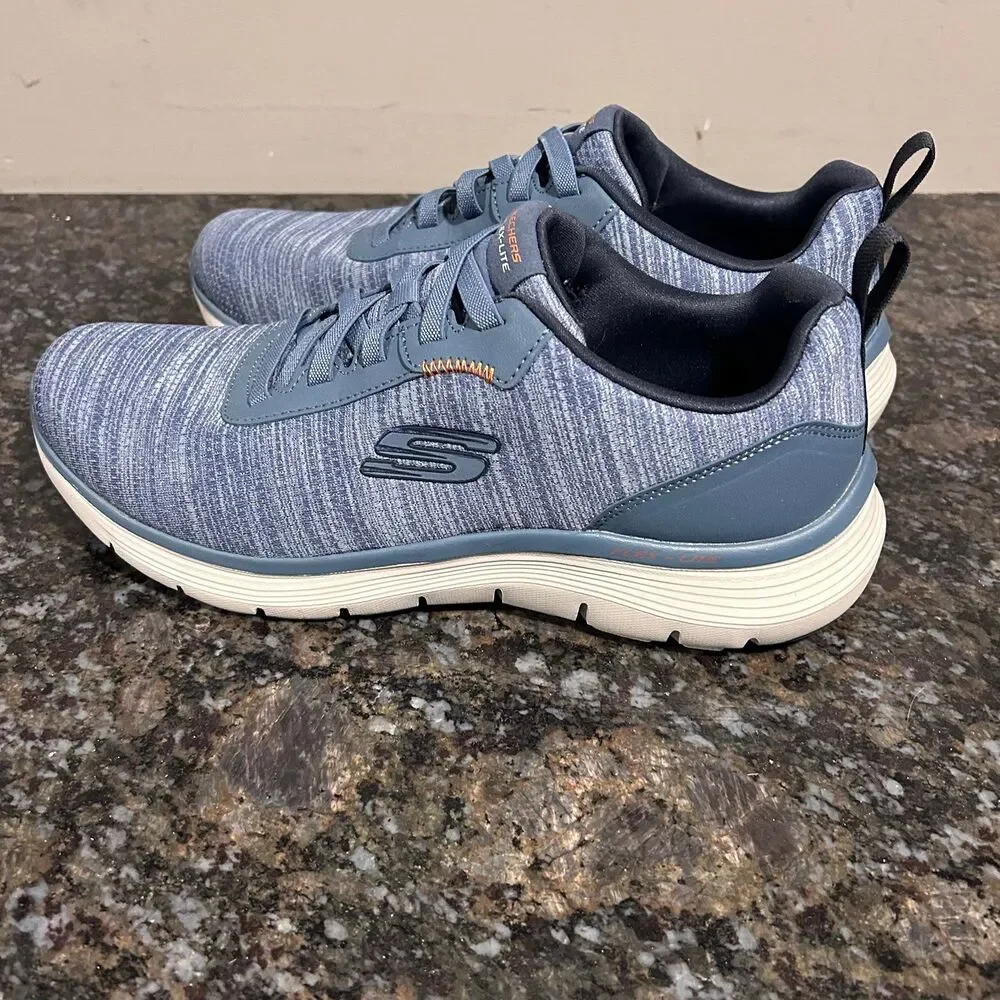 Skechers Flex-Lite Air Cooled Memory Foam Mens 10.5 EUC Heather Blue Slip On